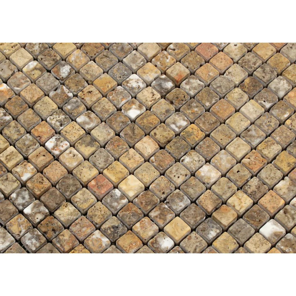 Tumbled natural stone micro mosaic