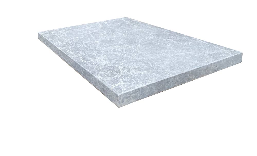 Flat view of Tundra Grey Marble Paver 16x24 with leathered finish