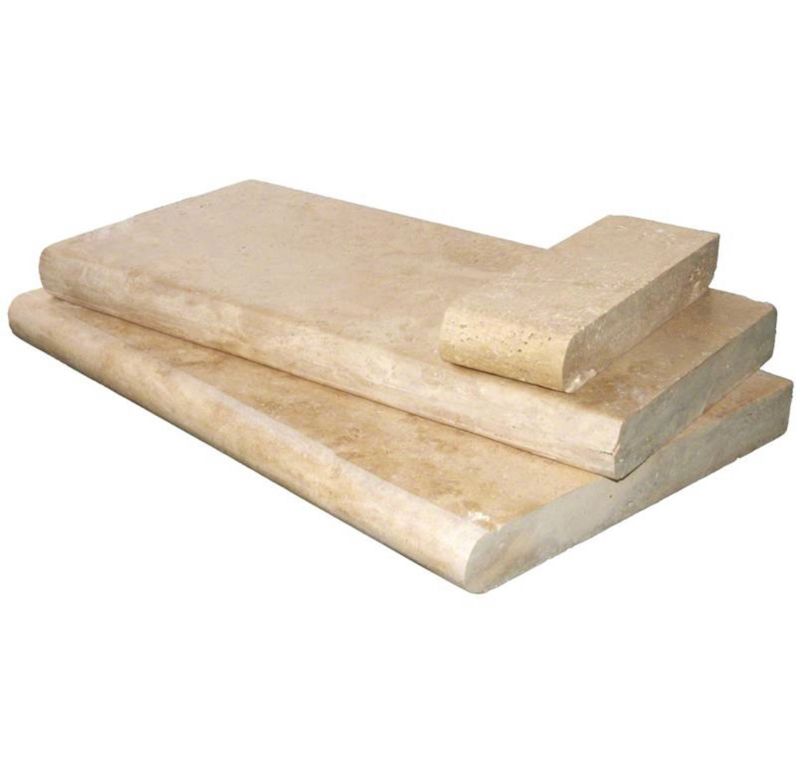 Flat view of Tuscany Beige Travertine Pool Coping 12x24 with tumbled finish