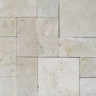 Tuscany Beige Travertine Pavers in Versailles Pattern with ivory-beige tones
