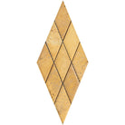 Flat view of Tuscany Gold Travertine 3x6 Deep Beveled Mosaic in honed finish, mesh-mounted