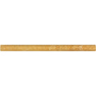 Close-up of curved edge profile in Tuscany Gold Travertine bullnose molding