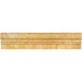 Close-up of natural travertine chair rail showing subtle curves and warm golden tones