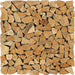 Top view of Tuscany Gold Travertine Random Pattern Mosaic, tumbled finish, 12x12 mesh sheet