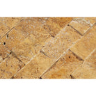 Close-up of Tuscany Gold splitface mosaic showing natural texture and color variation