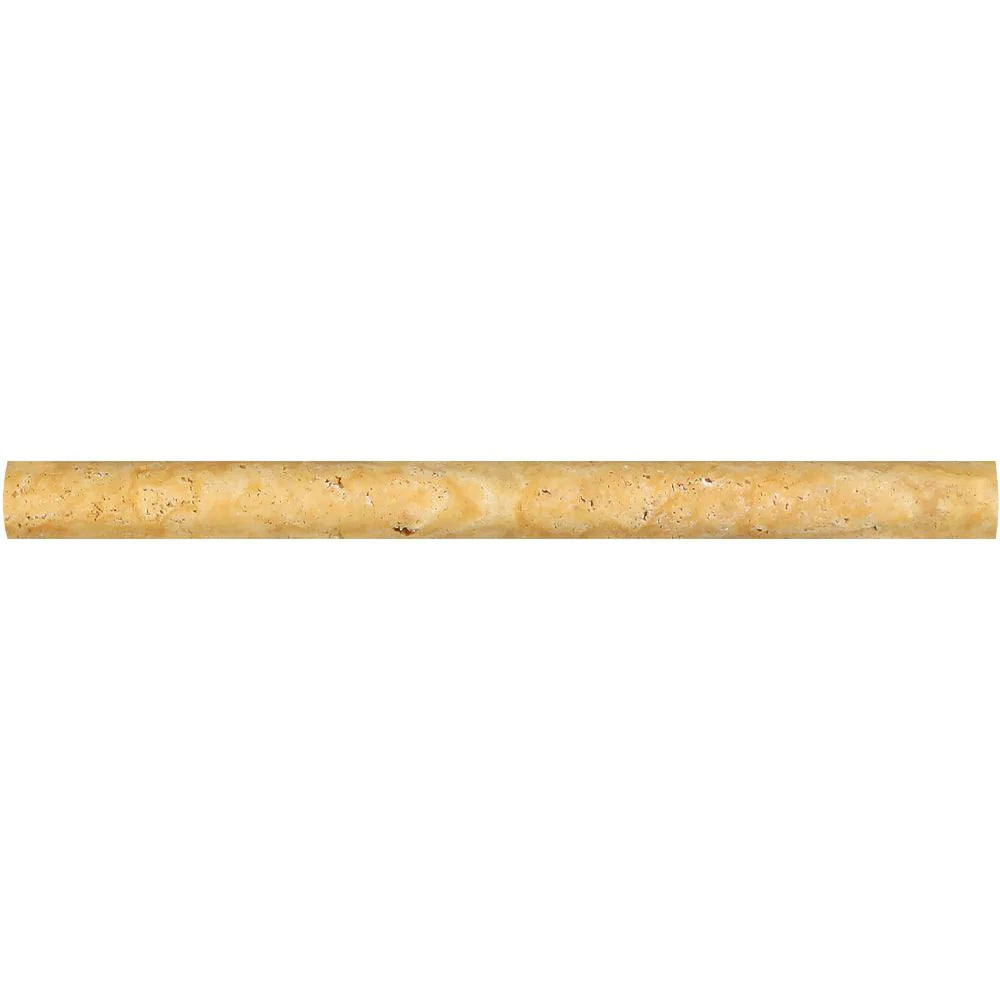 Close-up of Tuscany Gold Bullnose showing honed texture and warm golden tones
