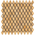Top view of Tuscany Gold 1x2 Diamond Tumbled Travertine Mosaic on 12x12 mesh sheet