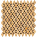 Top view of Tuscany Gold 1x2 Diamond Tumbled Travertine Mosaic on 12x12 mesh sheet