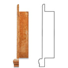 Top view of custom made Tuscany Gold Travertine Grande Shampoo Niche with natural stone finish