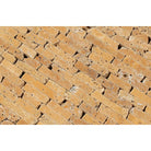 Close-up of textured surface and color variation in Tuscany Gold Travertine Mosaic