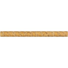 Close-up of twisted rope molding profile in Tuscany Gold Travertine with soft golden tones