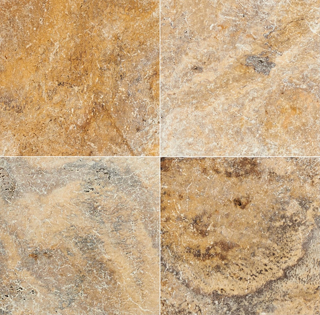 Tuscany Porcini Travertine Pavers in Versailles pattern with tumbled finish

