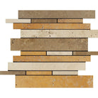 tuscany random strip travertine mosaic