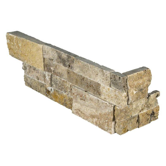 Stacked Stone Corner Scabas Travertine