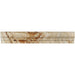 Close-up of bullnose profile on Valencia Travertine Chair Rail in matte honed texture