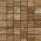 veincut noce travertine 2x2 mosaic