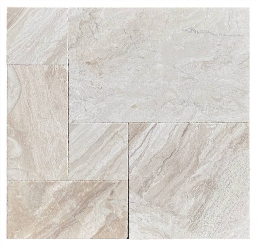 Verona Marble Paver in Versailles Pattern with leathered finish