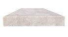Close-up of Verona Marble showing clean edge and natural veining in beige tones