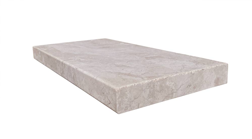 Flat view of Verona Marble Pool Coping 12x24 with modern edge and leathered finish