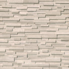 Flat lay of White Oak 3D honed marble stacked stone panel