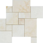 White Onyx polished opus pattern mosaic tile