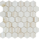 White Onyx 2 inch hexagon polished mosaic tile