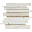 White Onyx linear mosaic tile polished finish