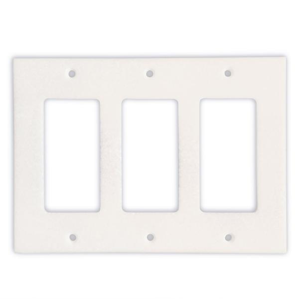 Thassos White Marble Triple Rocker Switch Wall Plate And Switch Plate Cover 4.5 X 6.3 inch